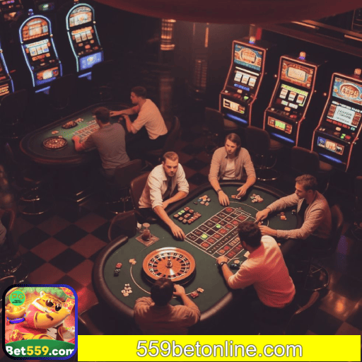 Imagem promocional do cassino online da 559BET mostrando jogos ao vivo